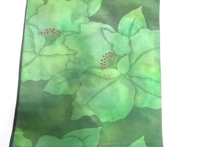  花模様織り出し　名古屋帯